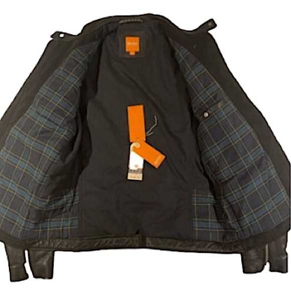 BOSS HUGO BOSS Luxury Leather Full Zip Coat Size 42 - Picture 6 of 16